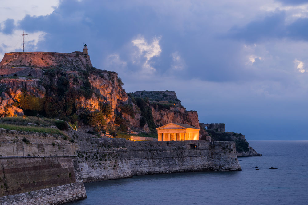 corfu old fortress late evening